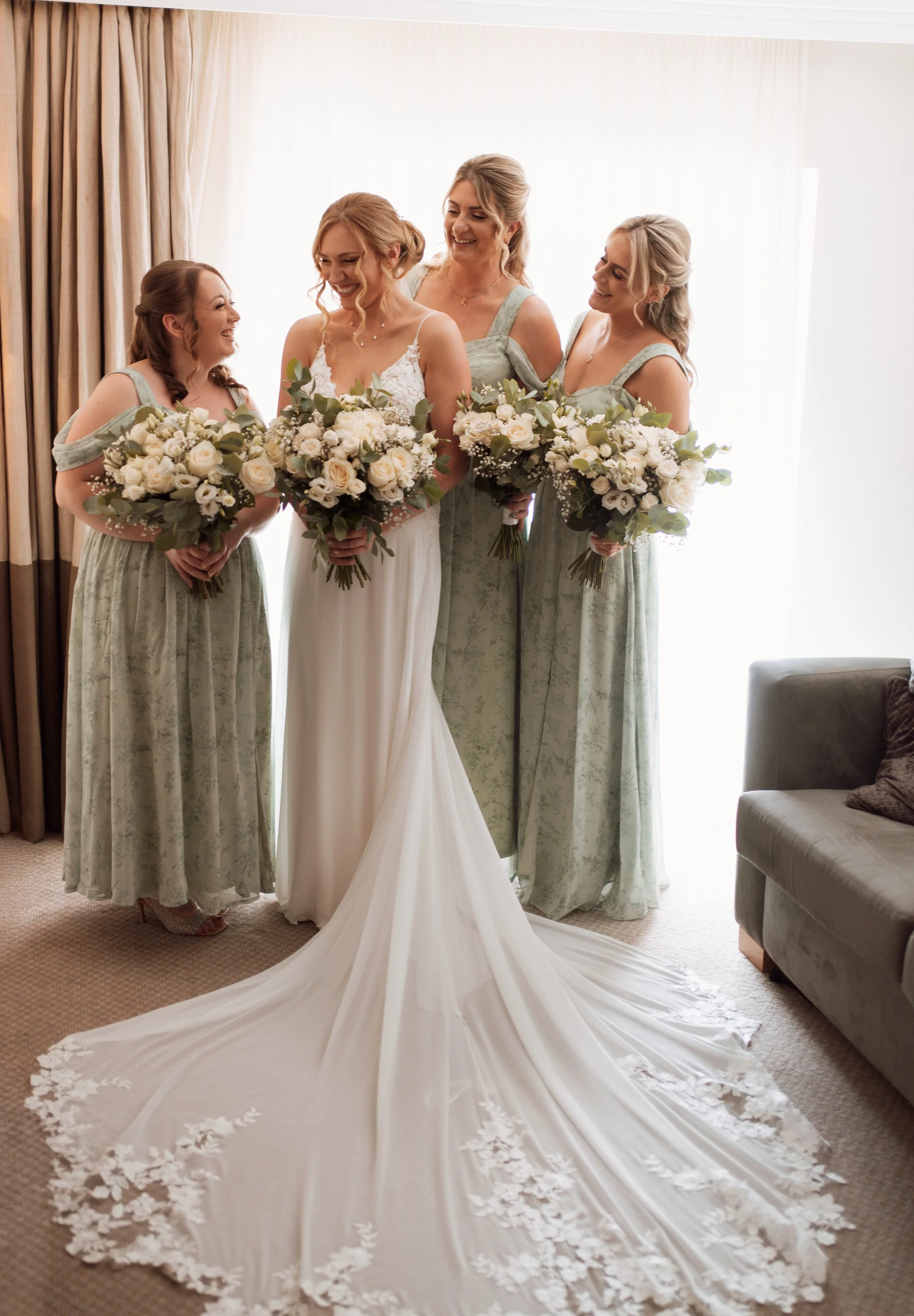 bride and bridesmaids wedding photographer
