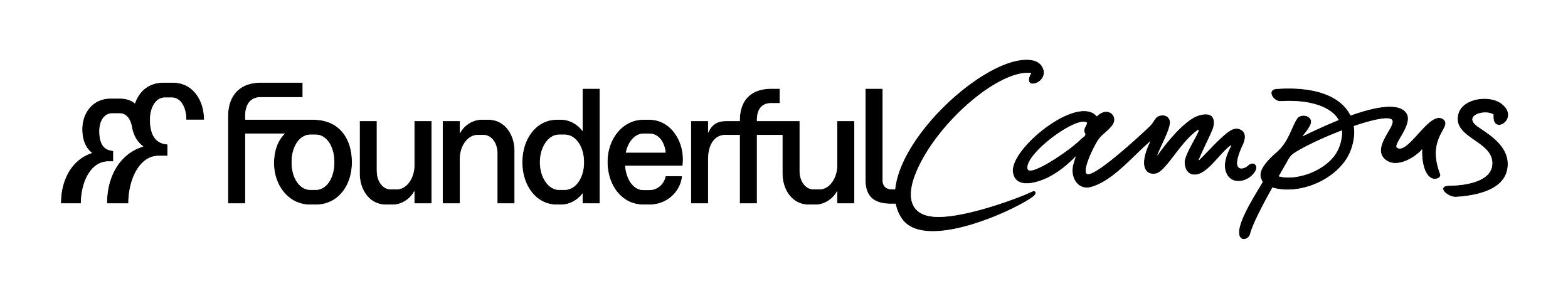 Founderful Campus logo in black and white.