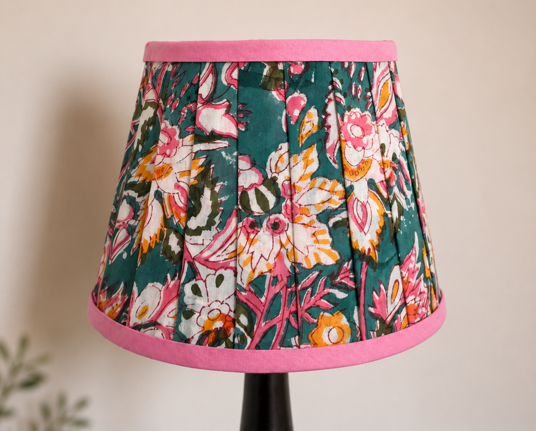Double Pleated Lampshade – Bright colours