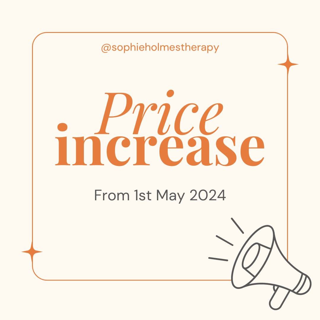 📢 Important Announcement 📢

🚨 From 1st May 2024, my prices will be increasing 🚨

If you haven't booked in yet, don't worry, there's still time to book in at my current rates! For all my current clients who are currently having session with me the