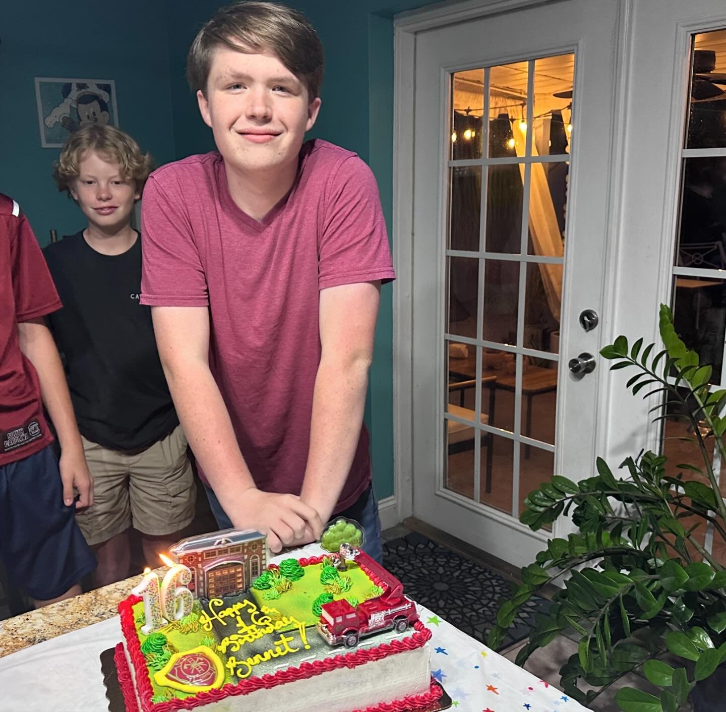 He doesn&rsquo;t really turn 16 until Thursday but we had a fire truck cake and a house full of teenagers tonight. Swipe all the way through for the original fire truck cake, made for his 3rd birthday when I was in my Pinterest mom era. Now, it&rsquo