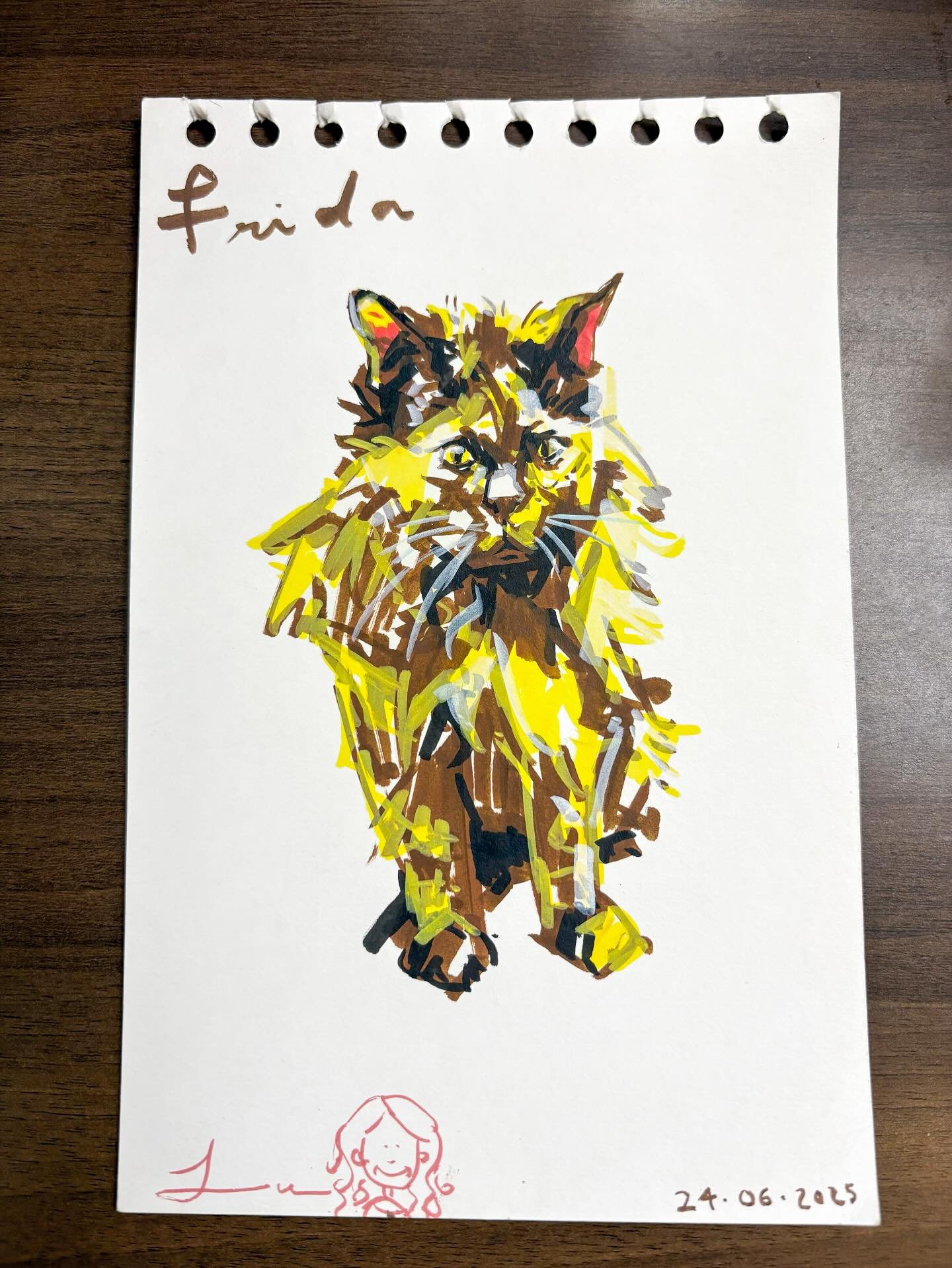 Dibujitos cotidianos #2: Frida 🐱(en honor a Frida🖼️)

@pipelombanag 

#drawing #marker #acryliconpaper #sketch #portrait #artist #artistacontempor&aacute;nea #artistalatina #latinartist #art #arte #artistacolombiana