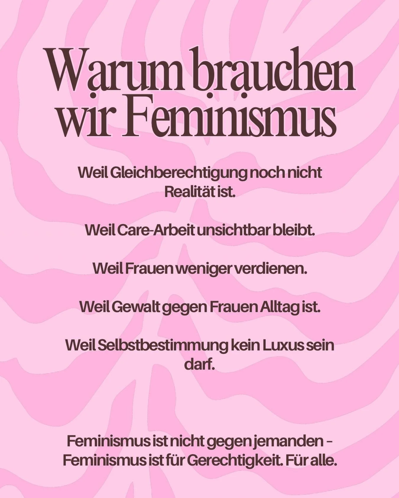 Feminismus hat schon viel erreicht. Leider fehlen noch einige Schritte f&uuml;r wahre Gleichberechtigung. So lange brauchen wir noch Feminismus. 👏🏻

#feminismus #girlssupportinggirls #empoweredwomenempowerwomen #gleichberechtigung