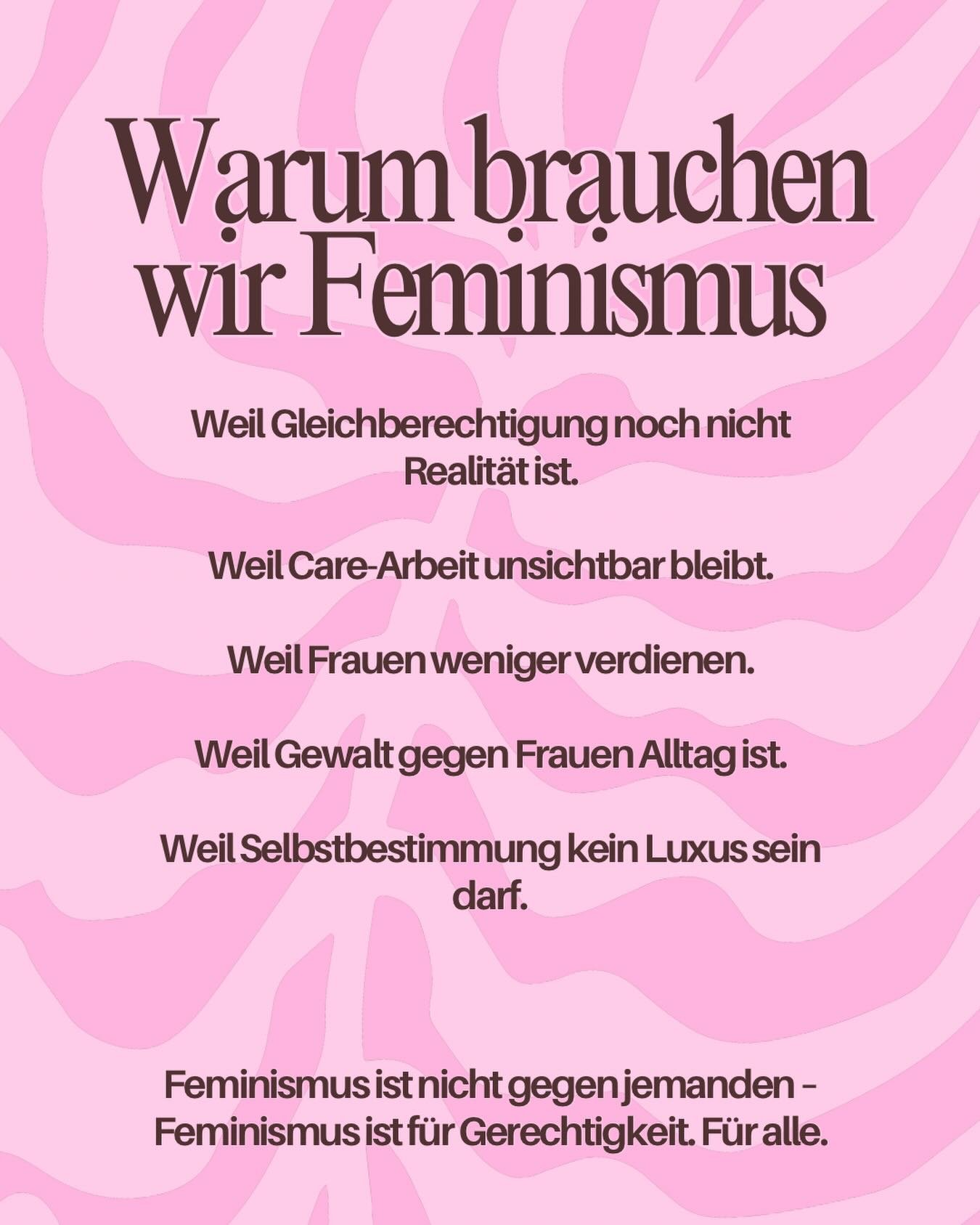 Feminismus hat schon viel erreicht. Leider fehlen noch einige Schritte f&uuml;r wahre Gleichberechtigung. So lange brauchen wir noch Feminismus. 👏🏻

#feminismus #girlssupportinggirls #empoweredwomenempowerwomen #gleichberechtigung
