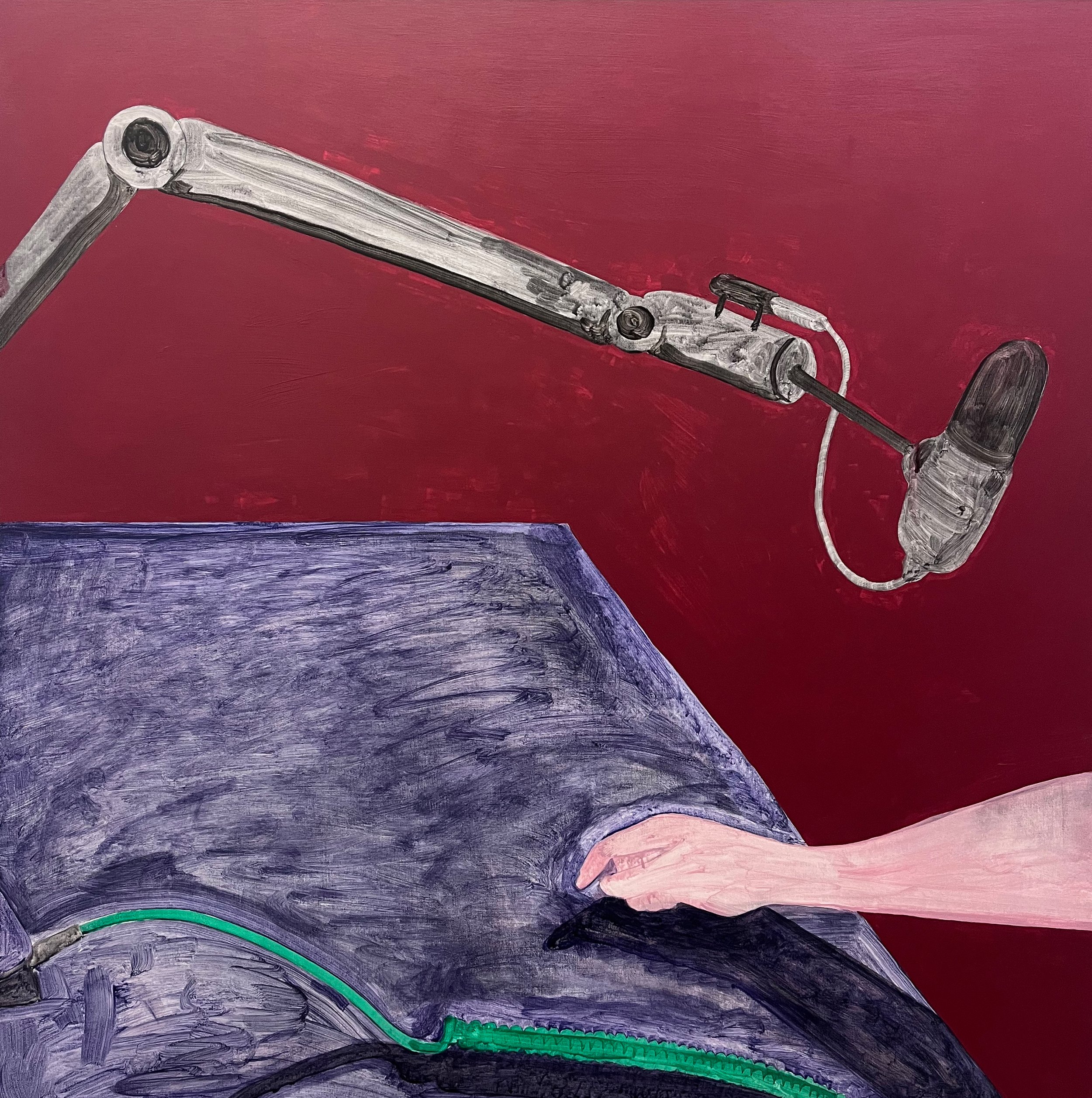 Podcast, Acrylic on canvas over panel 36"x36" (2025)