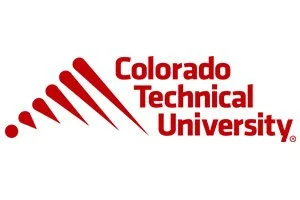 Logo of Colorado Technical University featuring a red stylized mountain and bold red text.