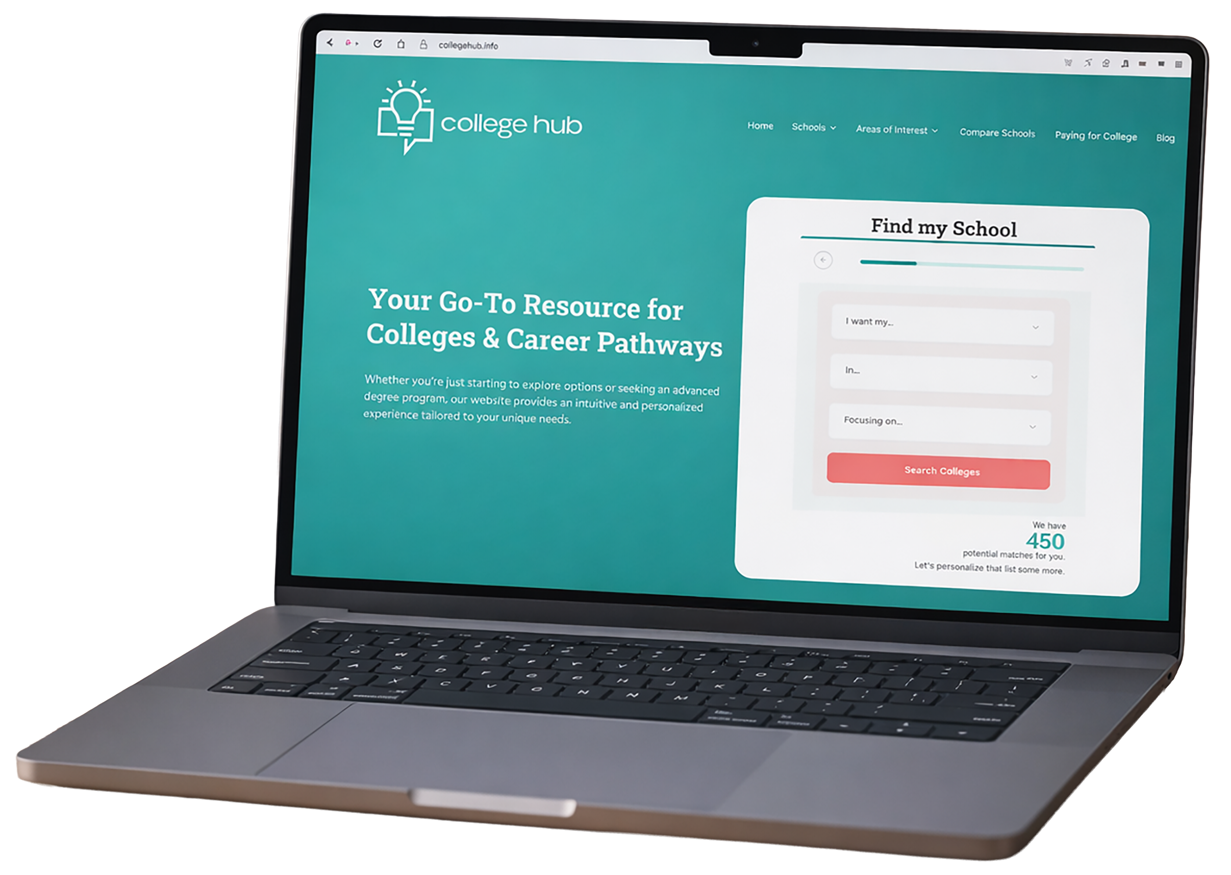 collegehub.info web mockup