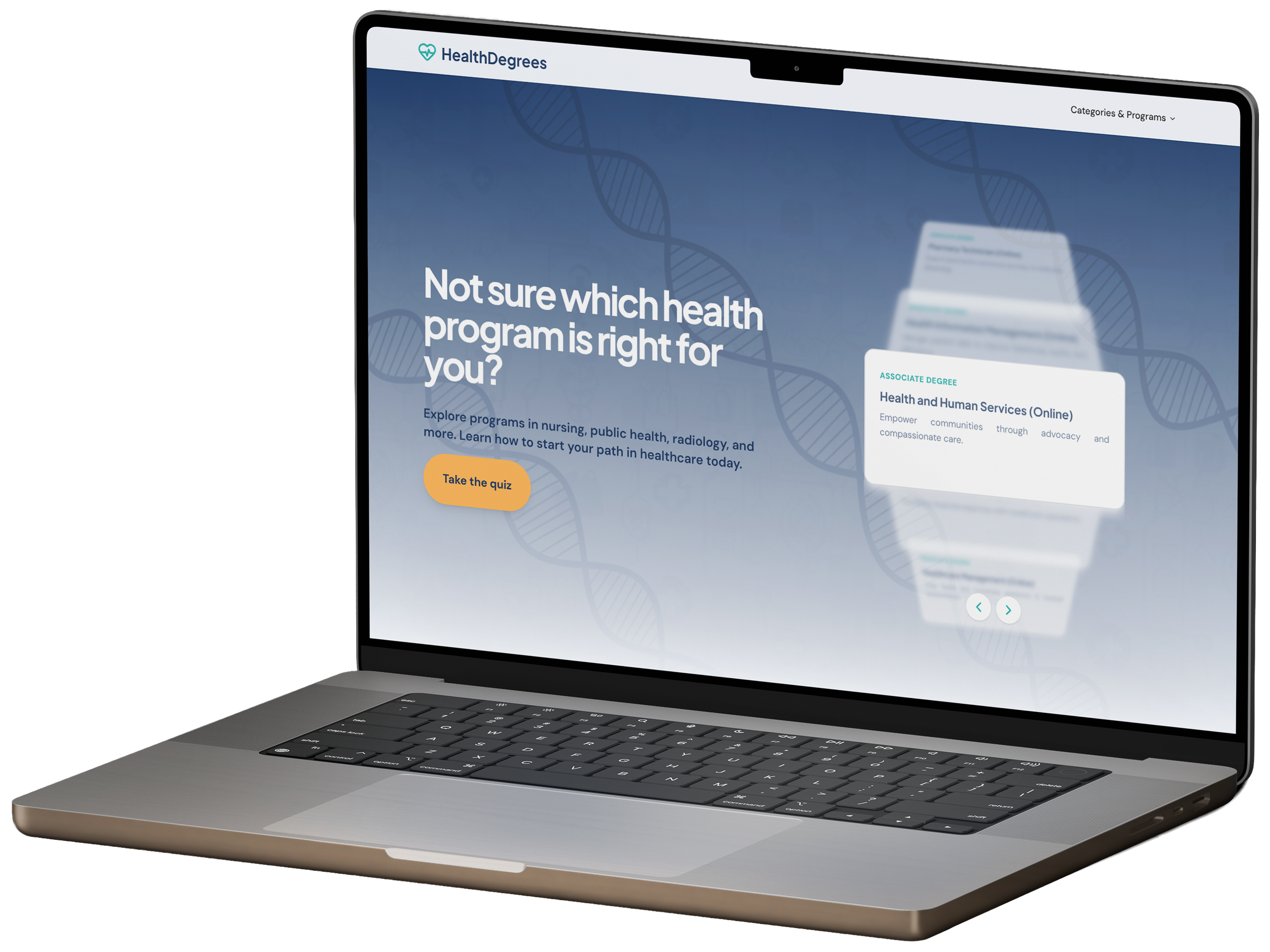 healthdegrees.info website mockup