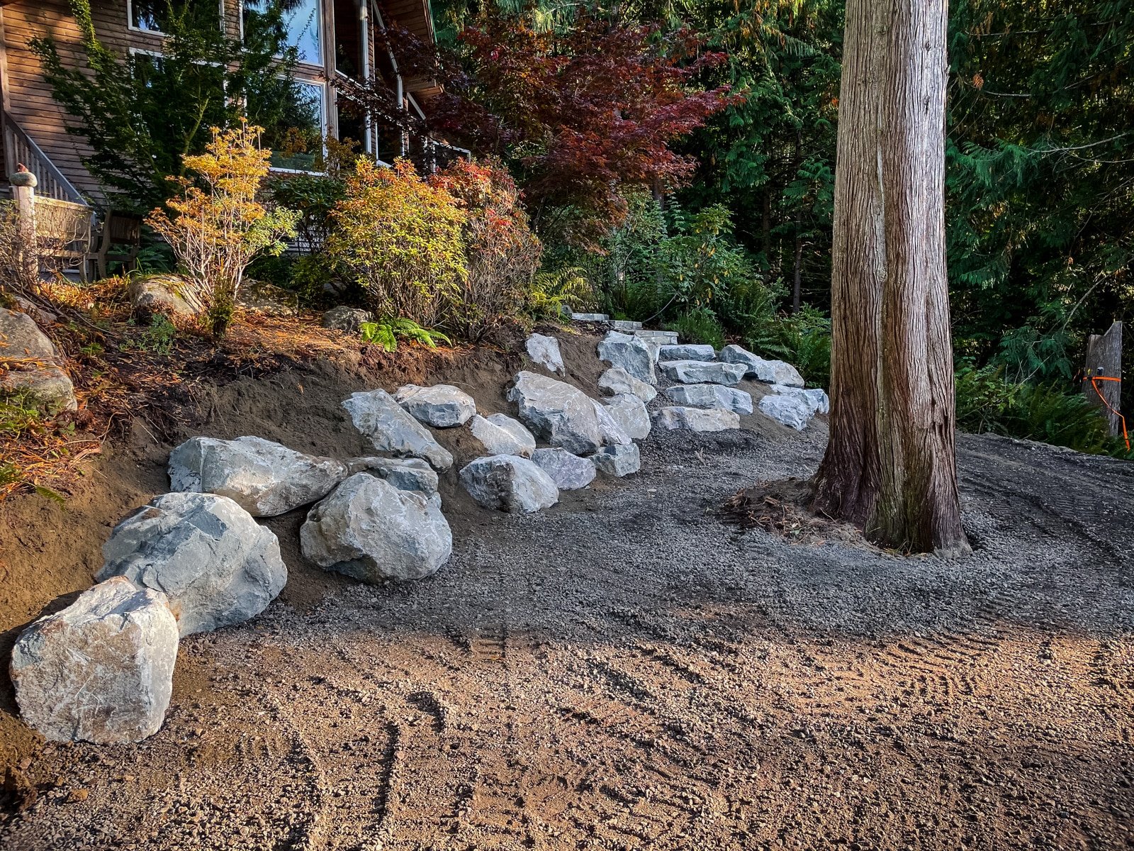 Site prep for a slate patio.