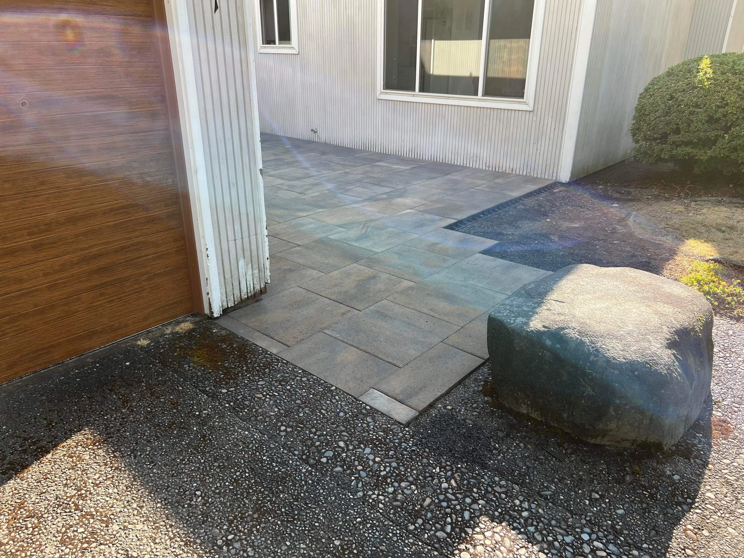 Installed paver patio.