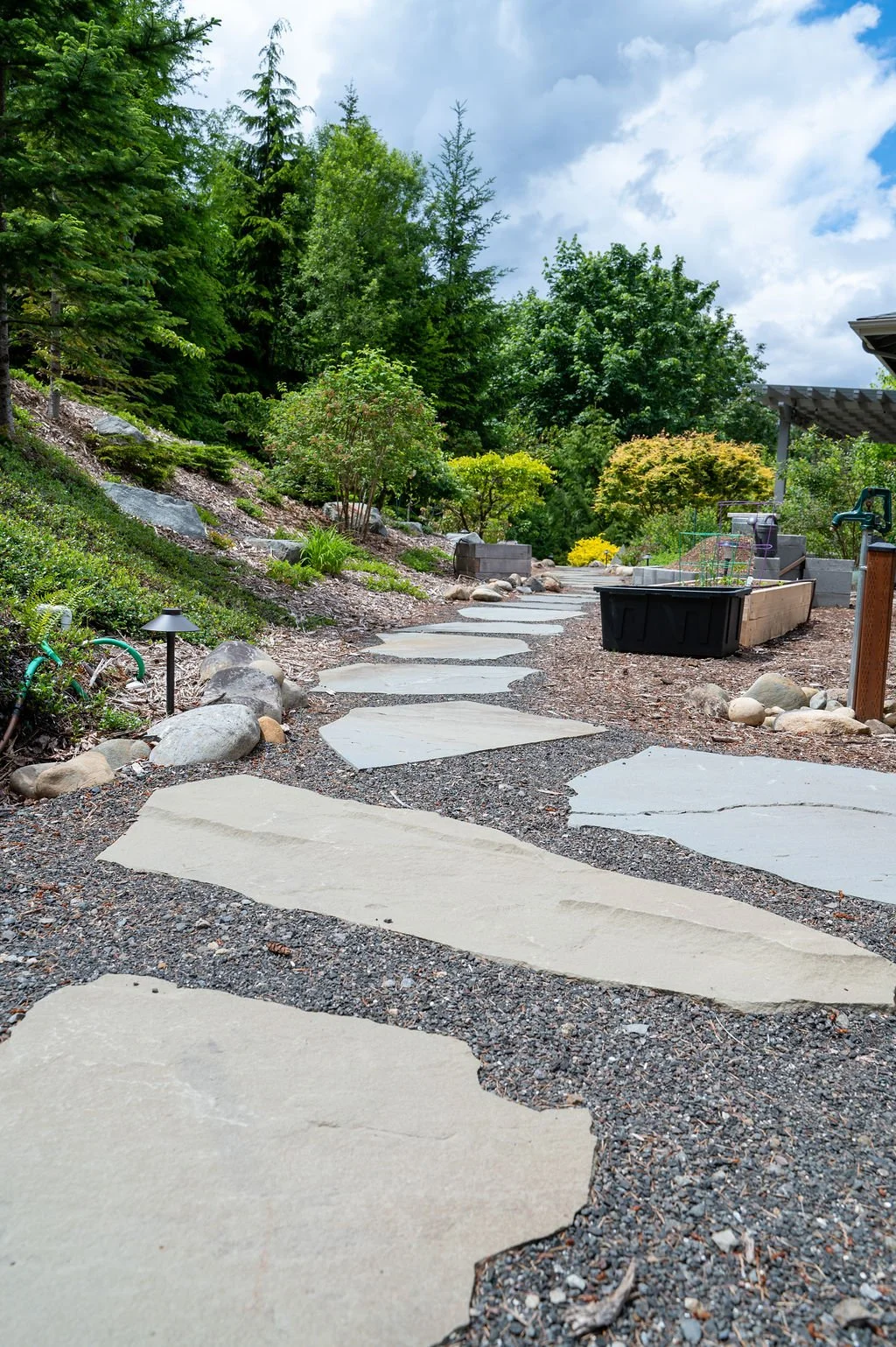 Large slate pieces in a path.
