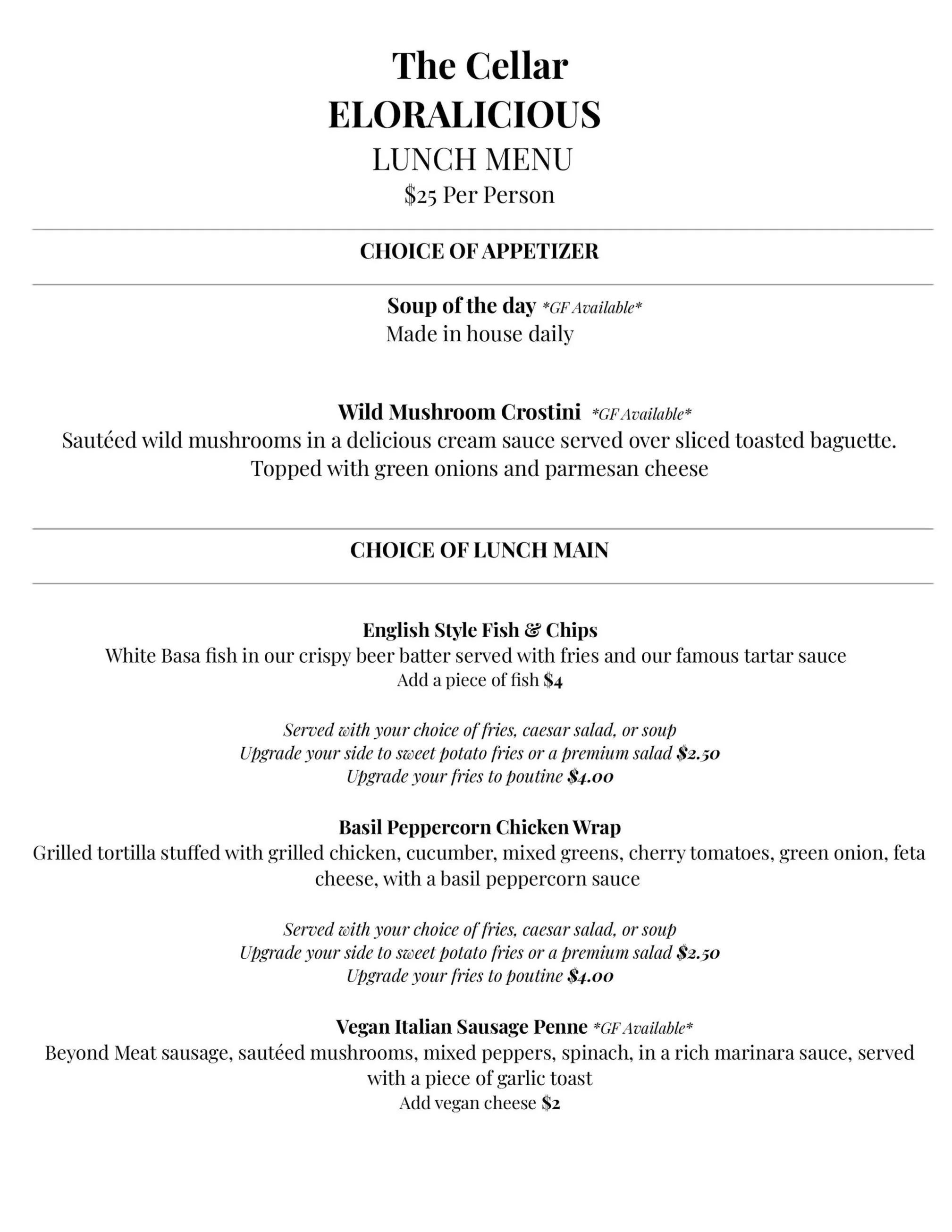 Lunch — Menus