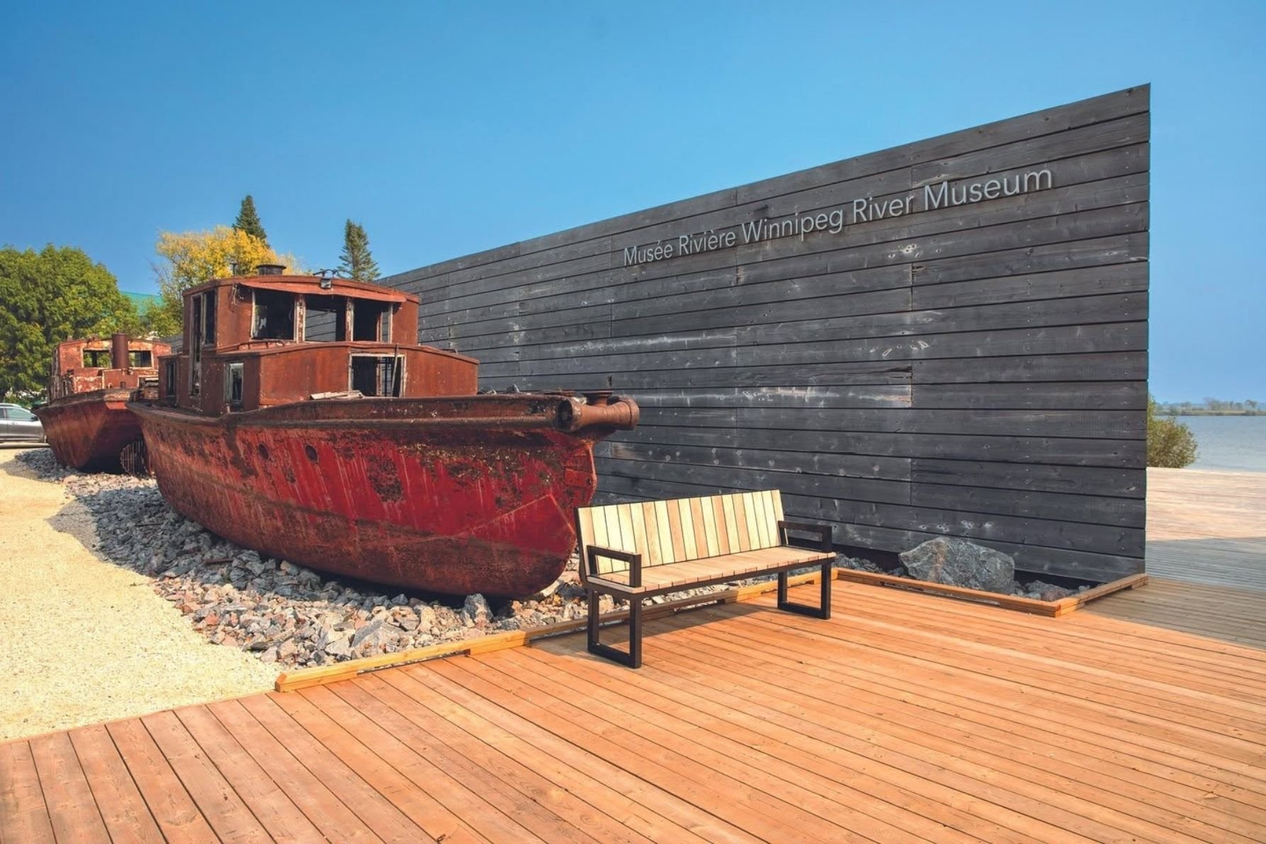 Exterior of the Winnipeg River Heritage Museum located in St-Georges, Manitoba.