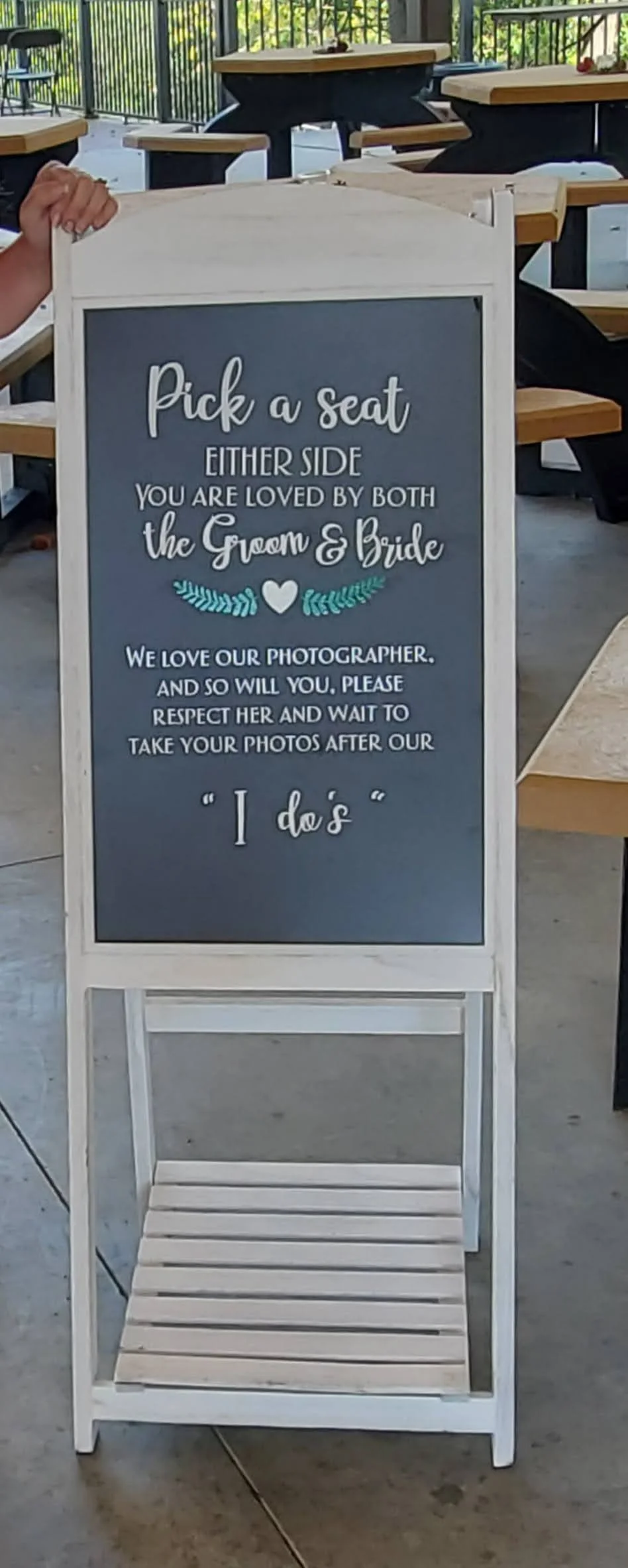 White Chalkboard Easel