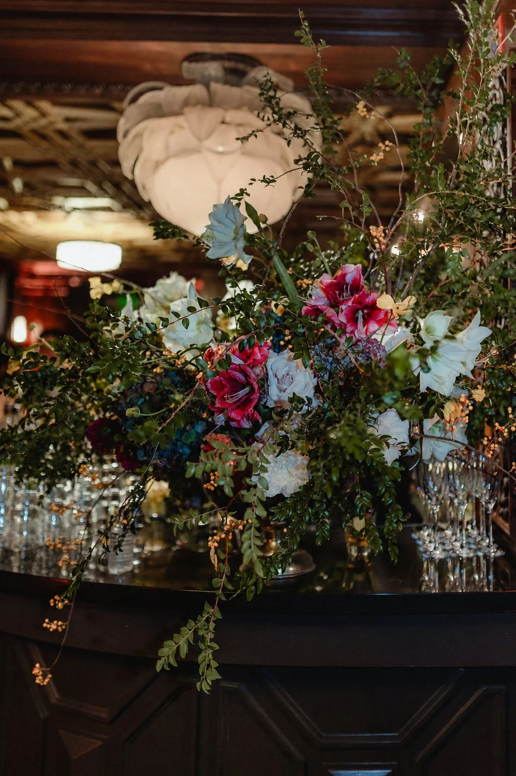Bar Flower Arrangement at the Julia Morgan Ballroom in San Francisco 