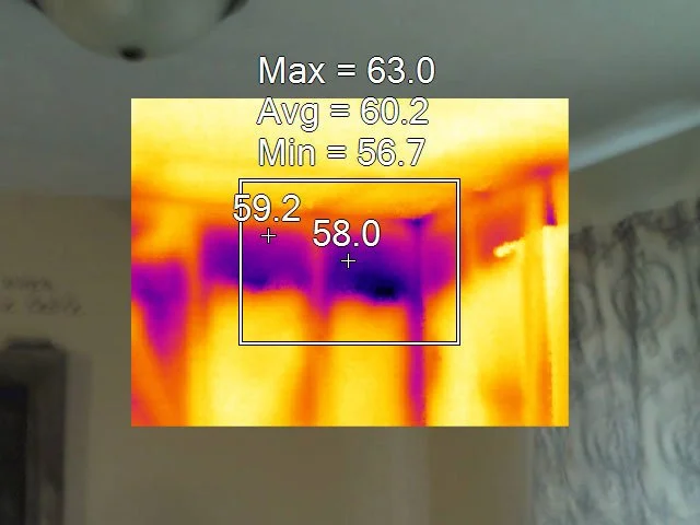 Insulation not blown into wall correctly  –  stopped/dammed by horizontal wall stud