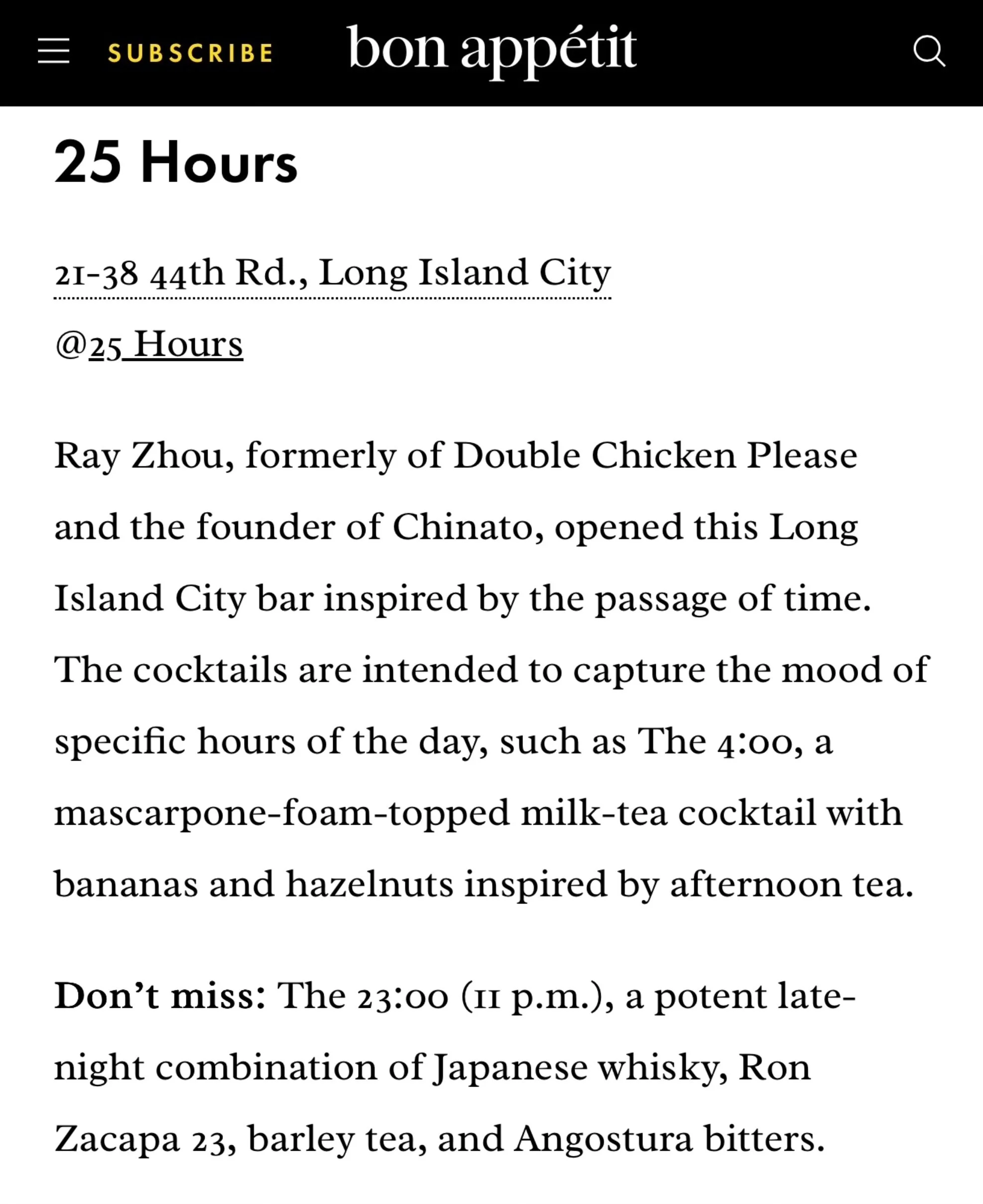 Bon Appétit - The 11 Best Bars in New York City Right Now