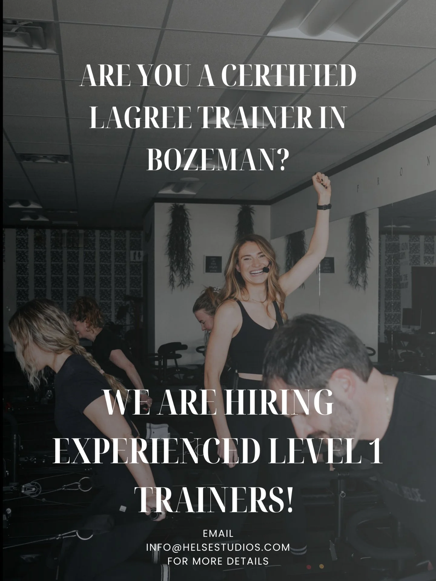 We're hiring experienced Lagree trainers! Teach what you love, inspire others, and join MT's 1st Lagree Studio team today!

Trust us, you don't want to miss the perks of this one!

Mid-morning (10/11am) and noon (12:10pm) shifts available M-TH! Email