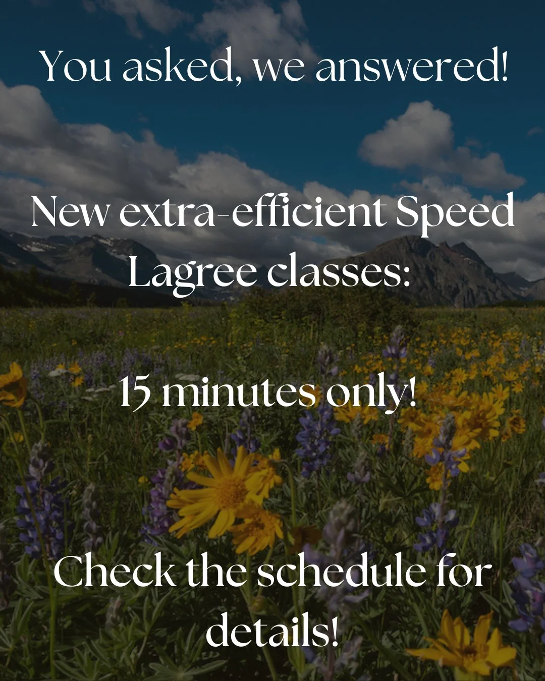 Want something super efficient and effective? Jump into one of our new Express Lagree sessions: done in just 15 minutes! 

When you check the schedule to sign up, make sure you check today's date ;)

#Aprilfools