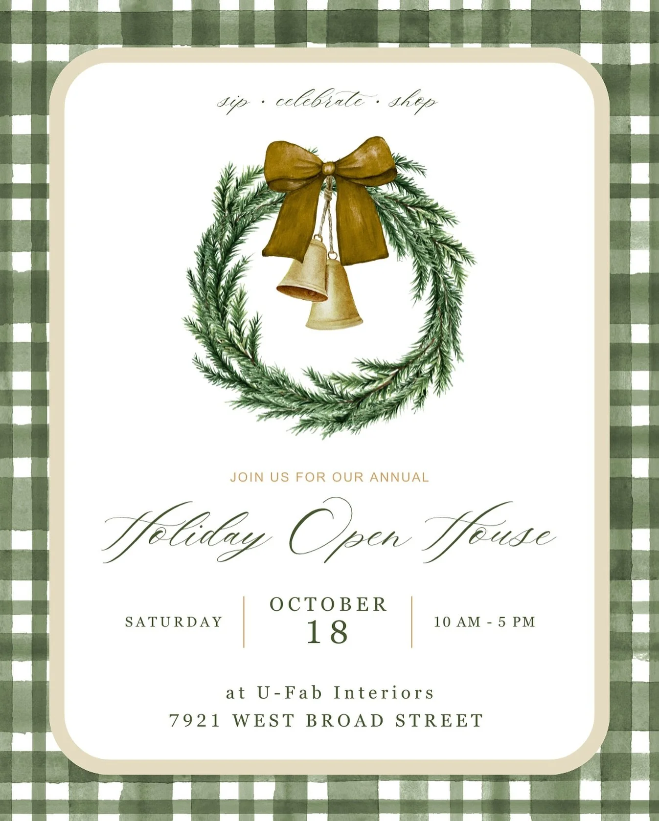 Save the date, and join us for our Annual Holiday Open House on Saturday, October 18th! Explore our newest holiday collection, find inspiration for your own seasonal decor, and get a head start on this year&rsquo;s gift list. We&rsquo;ll be serving c