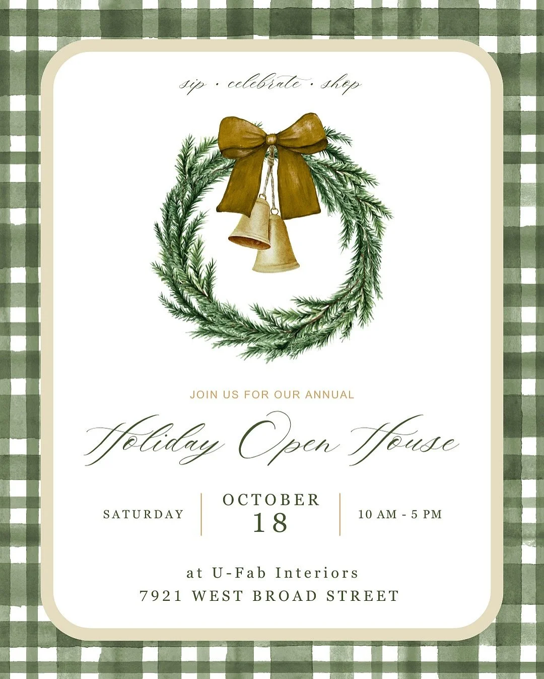 Richmond! Our favorite event of the year is THIS Saturday! 🌲 We can&rsquo;t wait to see you at our annual Holiday Open House!

Our showroom is decorated for Christmas, and we can&rsquo;t wait for you to see the magic in person. Join us from 10-5 for