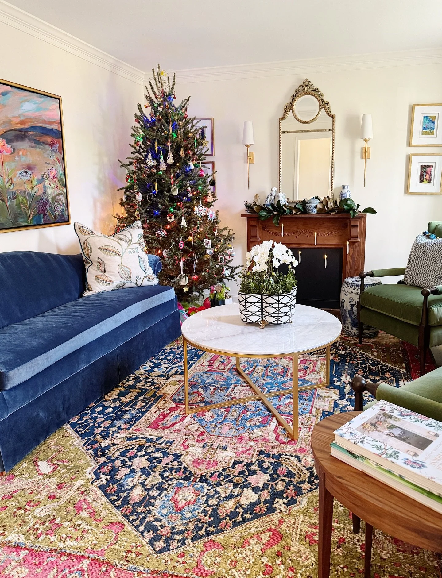 A blend of past and present, this room brings together treasured antiques and fresh new additions to celebrate family, history, and home. The perfect space for making holiday memories!