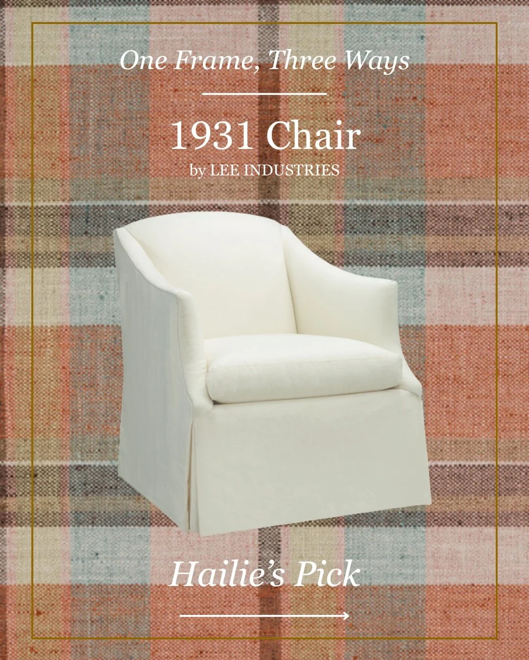 We asked three of our Design Consultants to style the 1931 Chair by Lee Industries for this month&rsquo;s One Frame, Three Ways series, and next up is Hailie&rsquo;s take!

Hailie envisioned this chair in a funky yet contemporary living room layered 