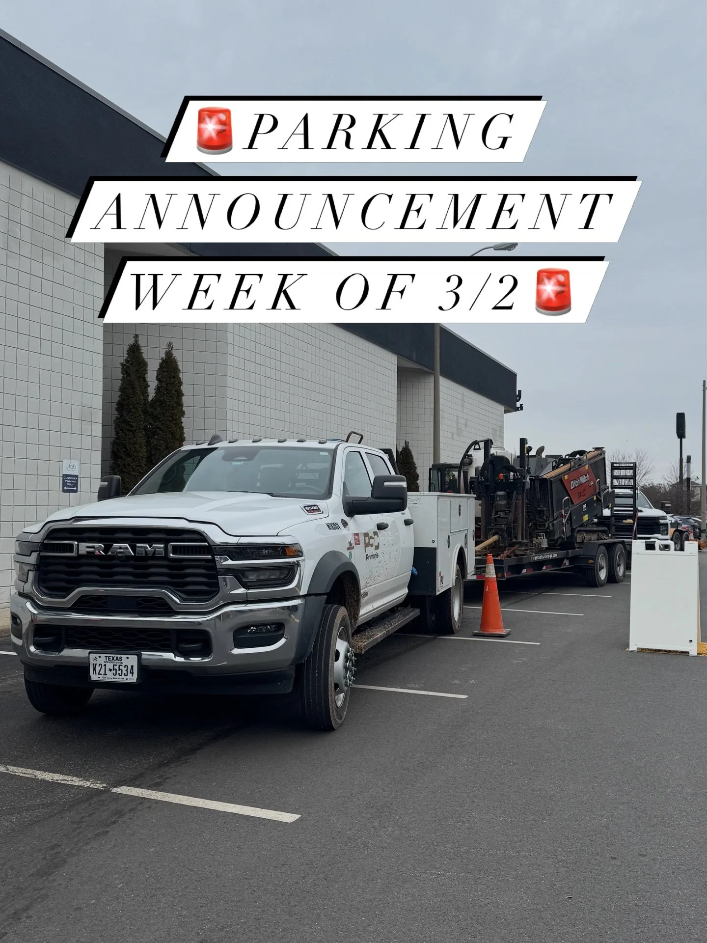 Important announcement for the week of 3/2: our shopping center is undergoing some maintenance, and our usual parking spaces and front entrance are currently unavailable! If you&rsquo;re planning to visit the showroom today, please park in the spaces