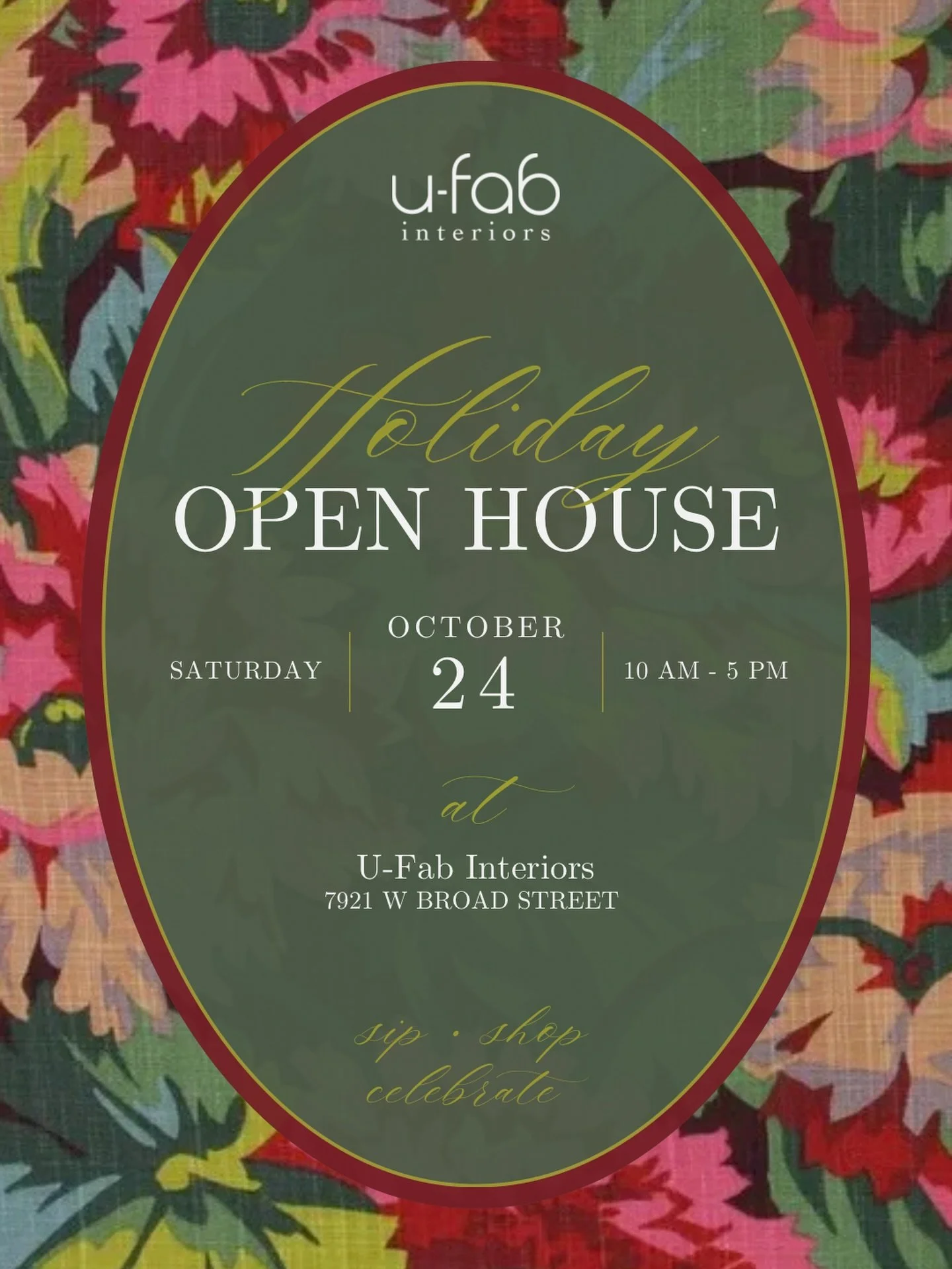 Don&rsquo;t forget: Our annual Holiday Open House is THIS Saturday, October 24!

Join us for a festive day of holiday shopping, seasonal inspiration, refreshments, and plenty of cheer in out showroom-turned-winter wonderland. Come see what&rsquo;s ne