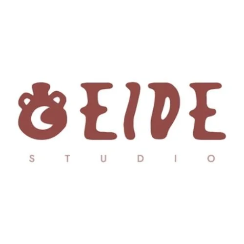 Logo for & EIDE Studio with stylized text and a brilliant design element.