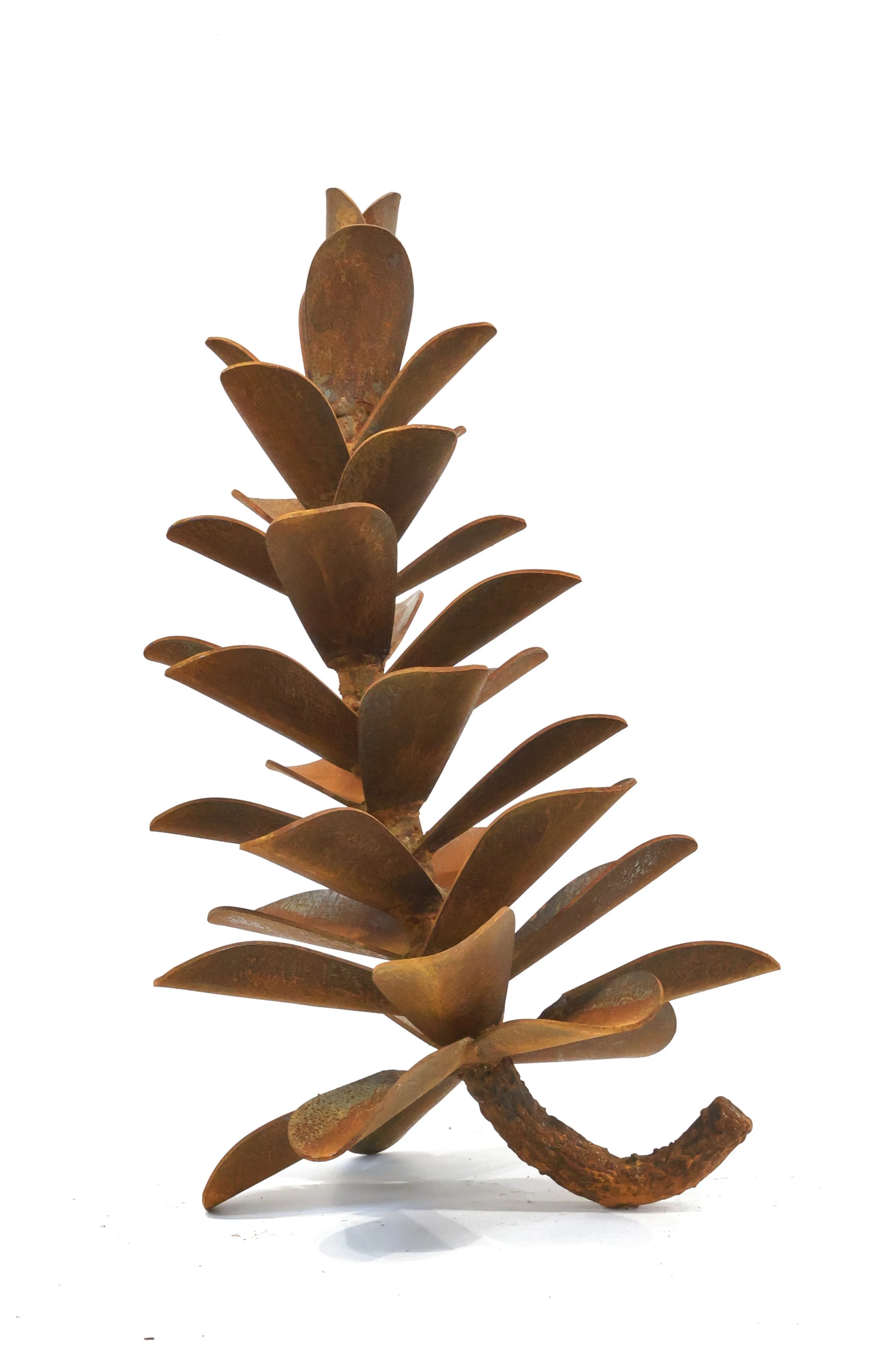 Pinecone   
20"x12"x12"          
corten steel (pre-oxidized)    
$1250        