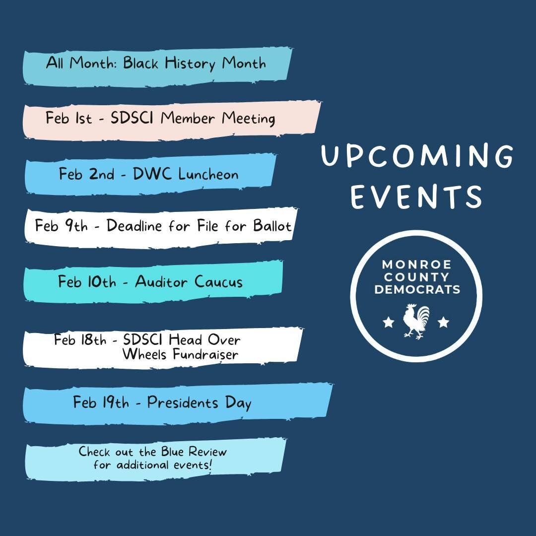 Blue Revue: Black History Month, Candidate Filings, Constituency Caucuses, and More! https://mailchi.mp/monroedems/ballot-caucus-d5-17617817