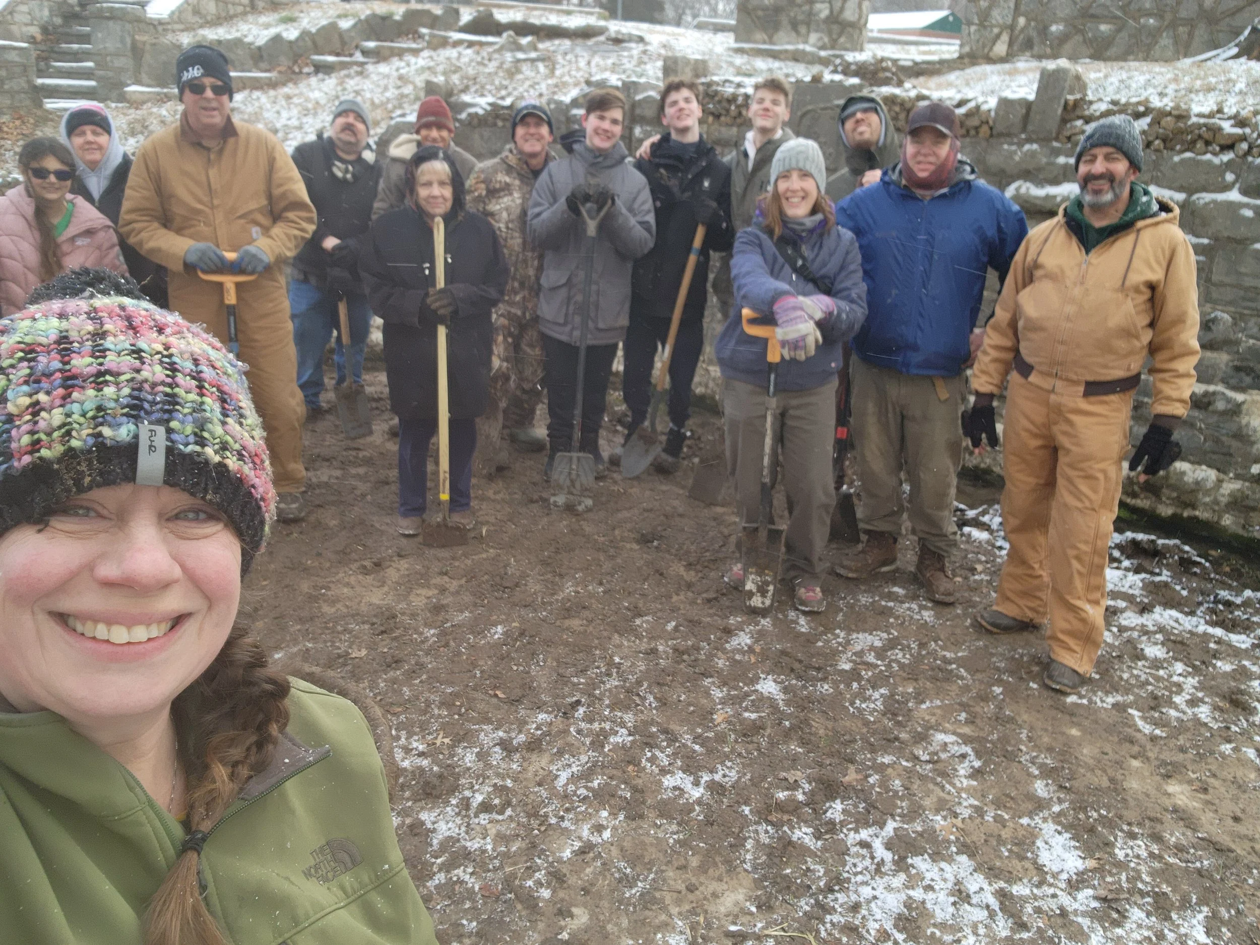  January 17, 2026 - Volunteers in the frigid temps and snow - photo by Bob Ochs