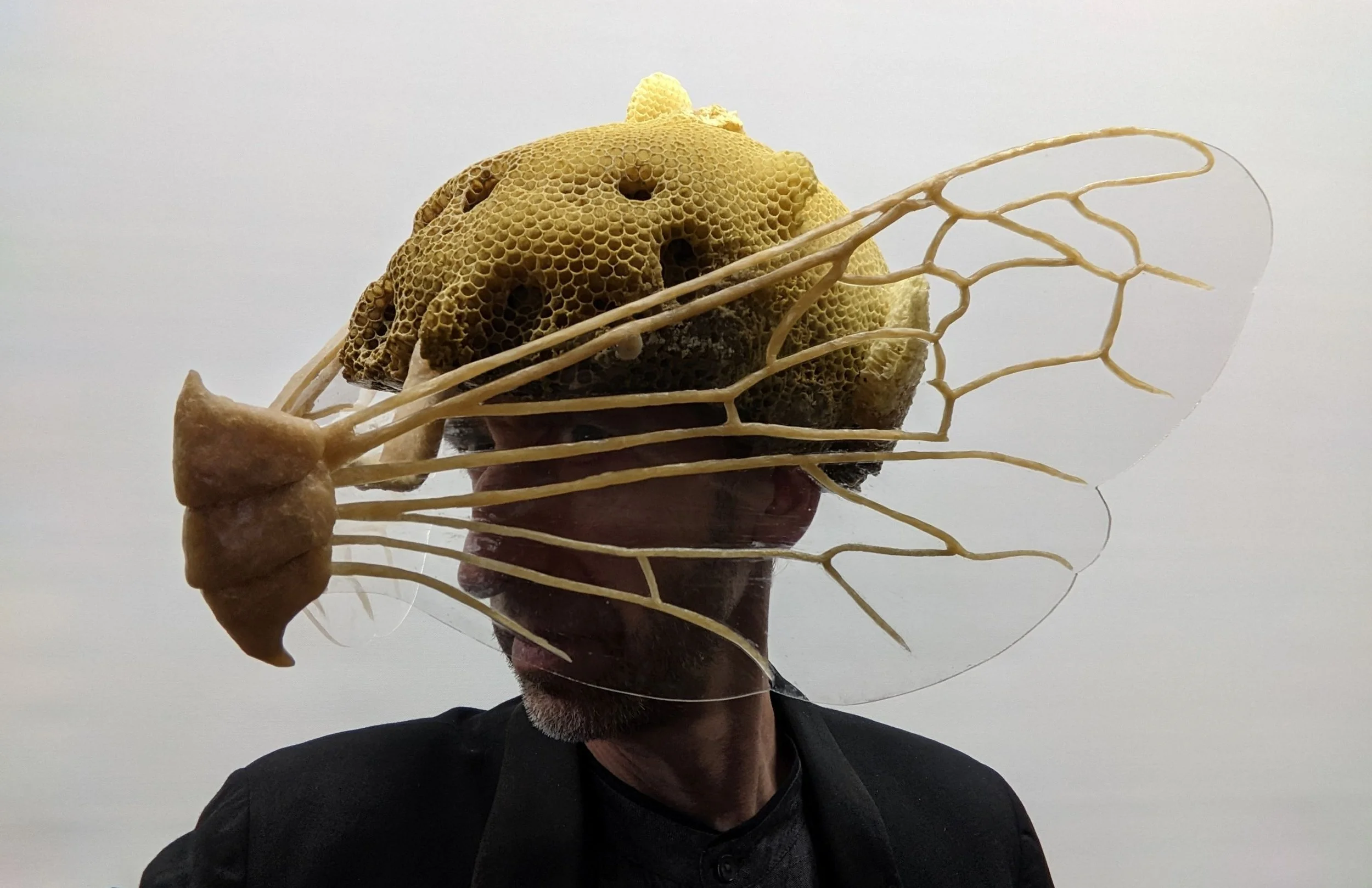 A "hive helmet" by Barrett Klein