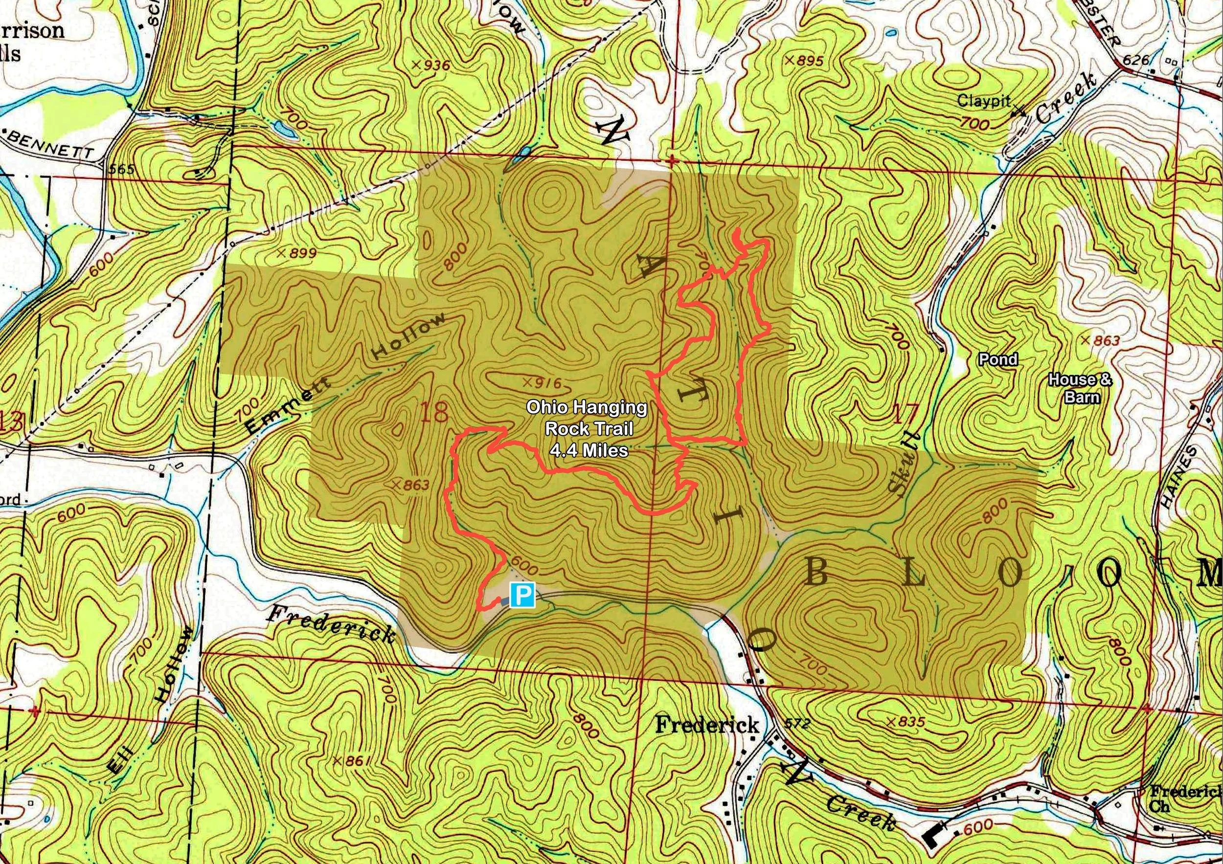 Ohio Hanging Rock Trails Arc - Ohio Hanging Rock Website Trail Map 