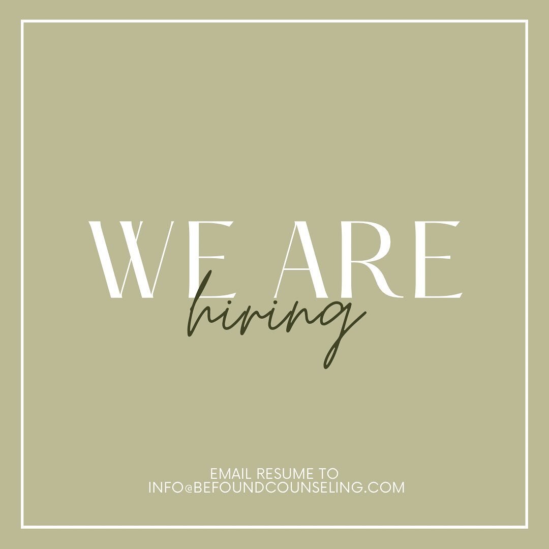 Come work with us! 

We&rsquo;re looking for licensed or pre-licensed counselors who want to join our team! We are extremely intentional about the culture that we have created here at Be Found and we would love to consider YOU to be a part of it. 

T