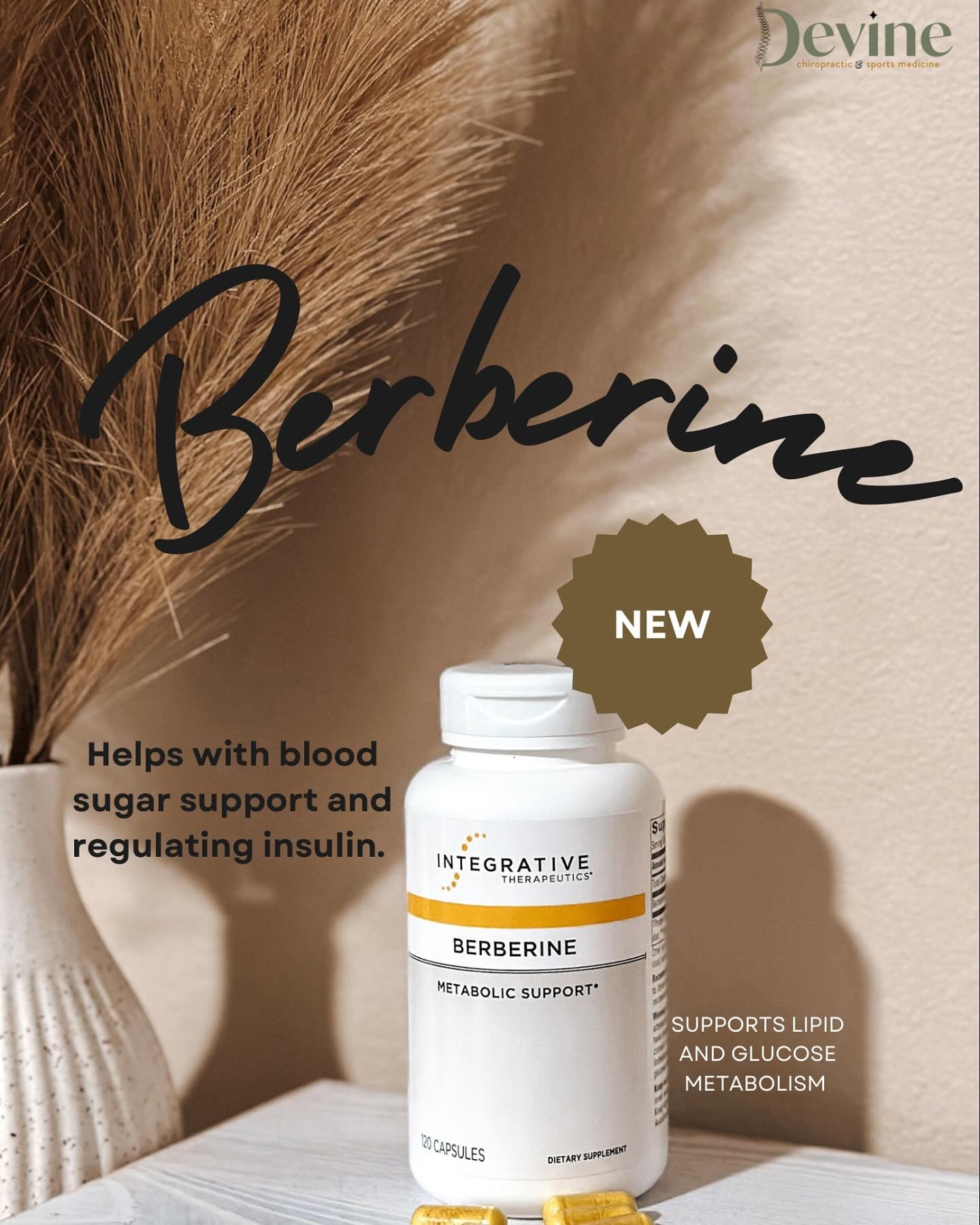 Berberine. The new best friend to your cortisol manger! It is here to help with blood sugar support as well as regulation of insulin and lipid metabolism. Integrative Therapeutics clean supplements are here to help you work towards a healthier self.