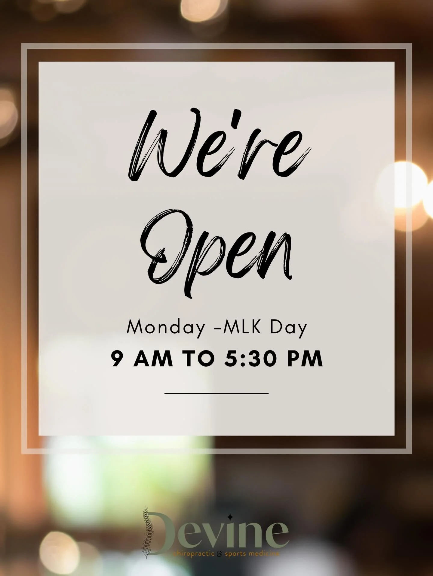 Open Monday!
