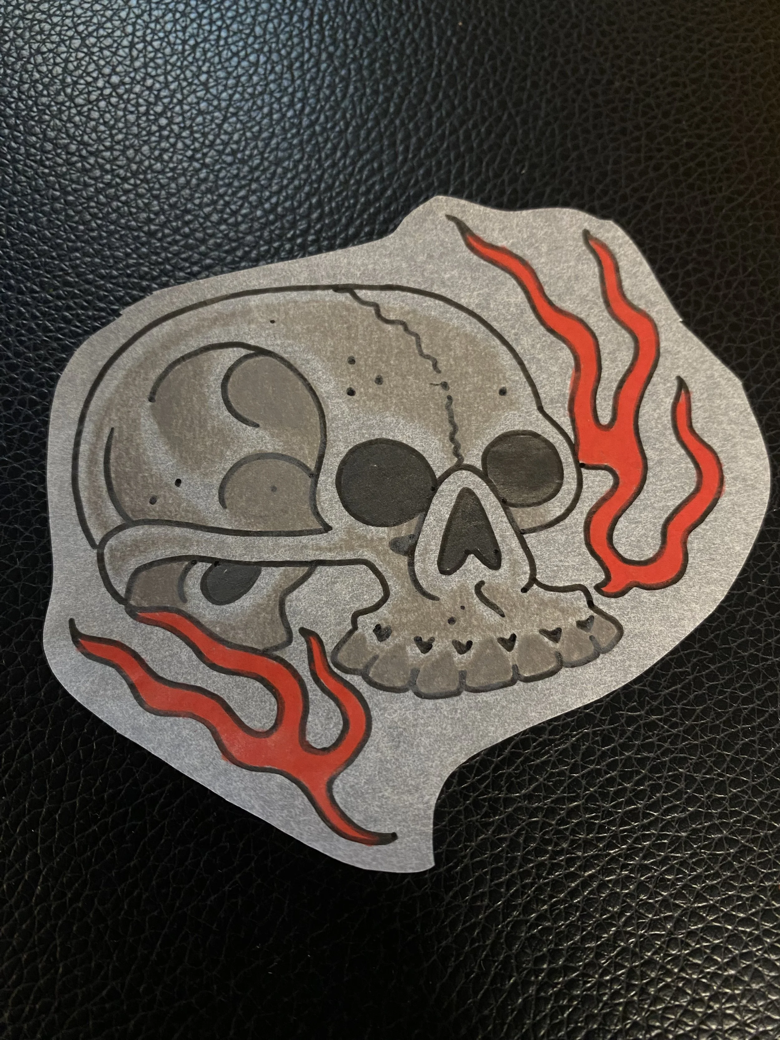 About 3 inches tall. Great filler pretty much anywhere on the body! Black and gray is also an easy option if you prefer.