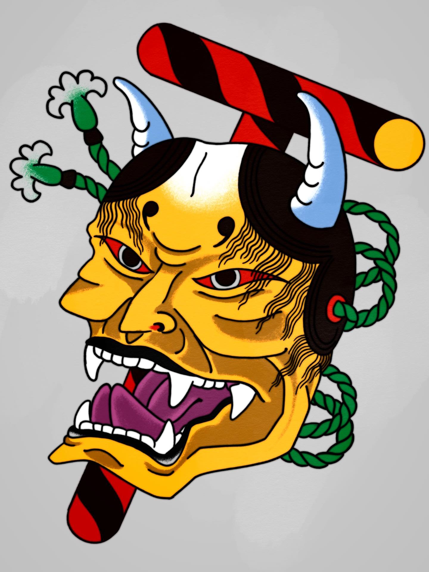 7/8 inches tall. Perfect building block for a mask sleeve, hannya sleeve, or various other Japanese pairings. Works just as well standalone on the arm, thigh, chest, or calf.