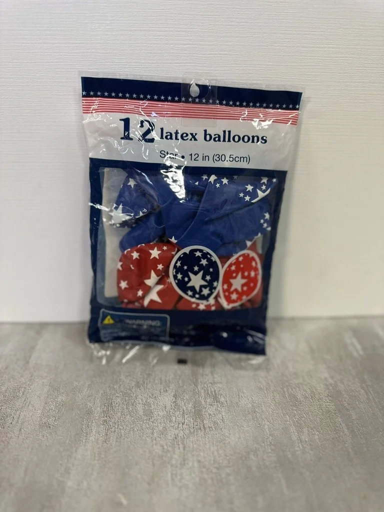 Blue/Red Stripe balloons
