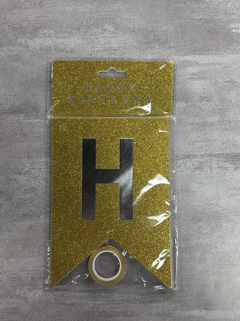 Gold Happy Birthday Banner