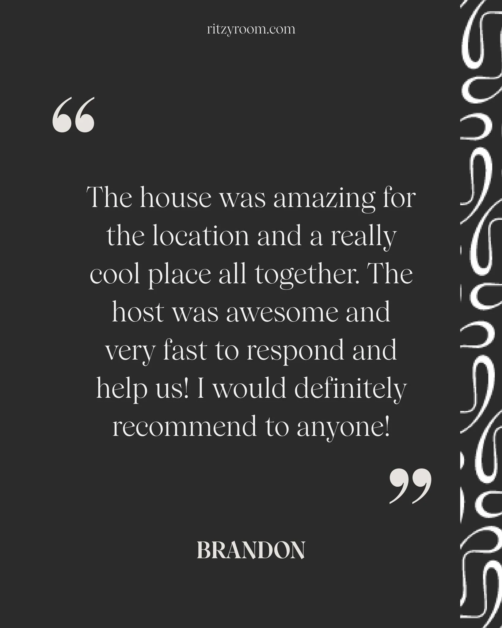 Nothing makes us happier than a five-star guest experience. ⭐️
We love hearing that our guests feel right at home! From prime Dallas locations to beautifully designed spaces, every Ritzy Room stay is created to make travel effortless and memorable. T