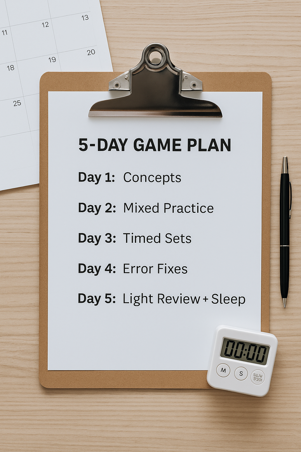 Finals Week, 5-Day Game Plan