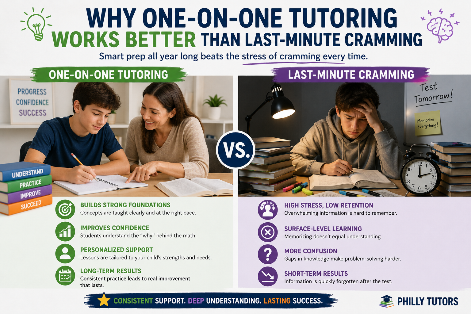 Why One-on-One Tutoring Works Better Than Last-Minute Cramming