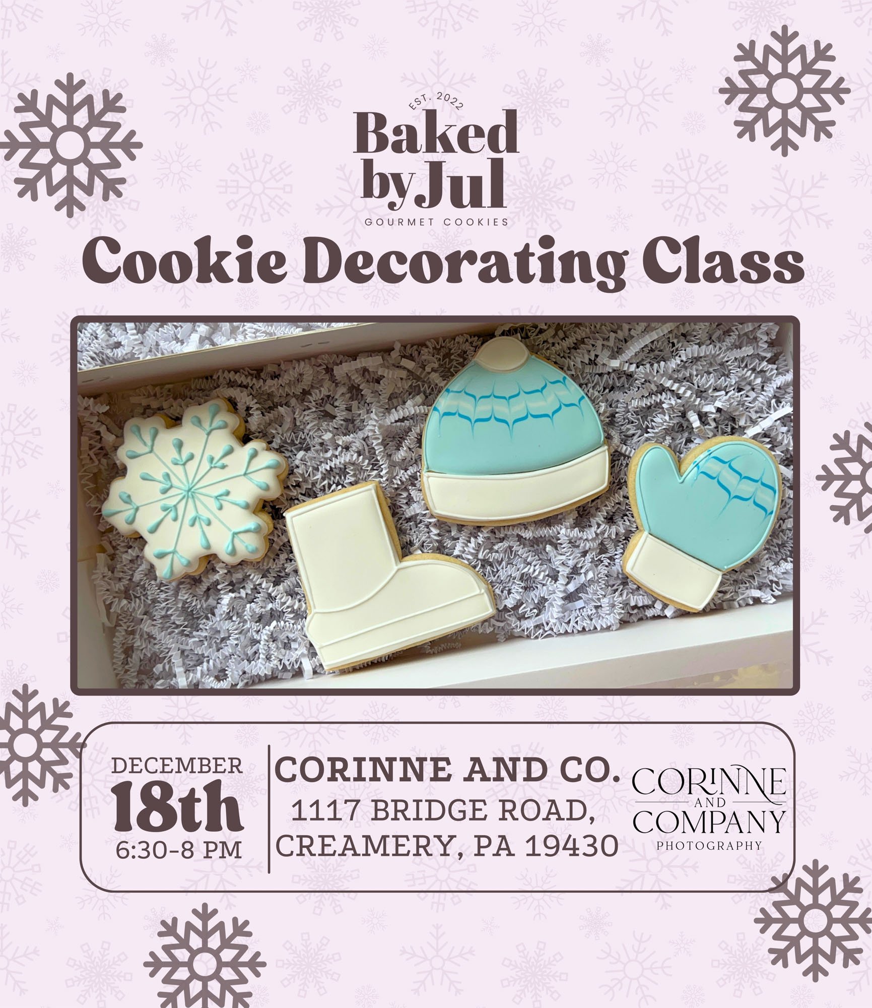 Snow Day Cookie Decorating Class | Baked by Jul