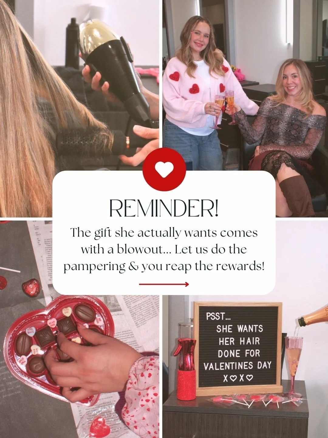 Still searching for the perfect Valentine&rsquo;s Day gift? Look no further. 👀

Nothing beats self‑care, relaxation, and a fresh shampoo + style! It&rsquo;s the kind of pampering that always feels luxurious.✨

Why gift cards make the best Valentine&