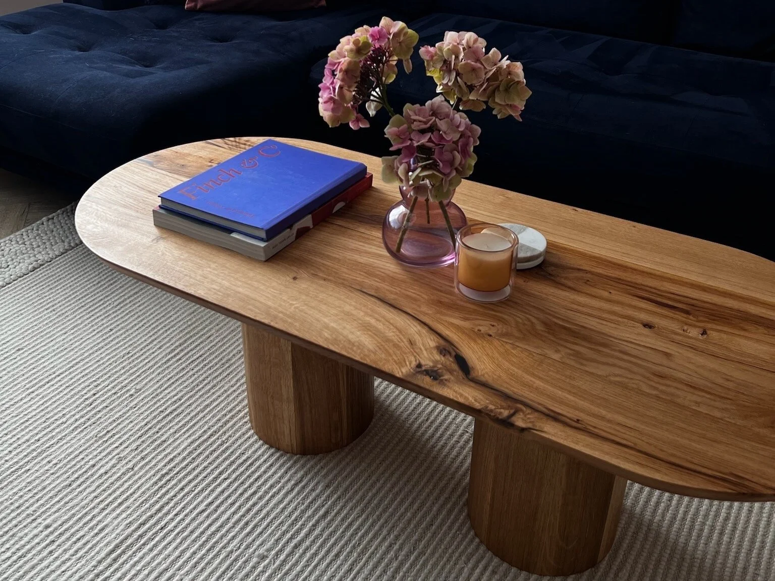 This bespoke oak coffee table was handcrafted for a contemporary living room in Preston. Featuring a sculptural modern design with rounded forms and a natural oak finish, the table was designed to bring warmth and texture into the space while remaini