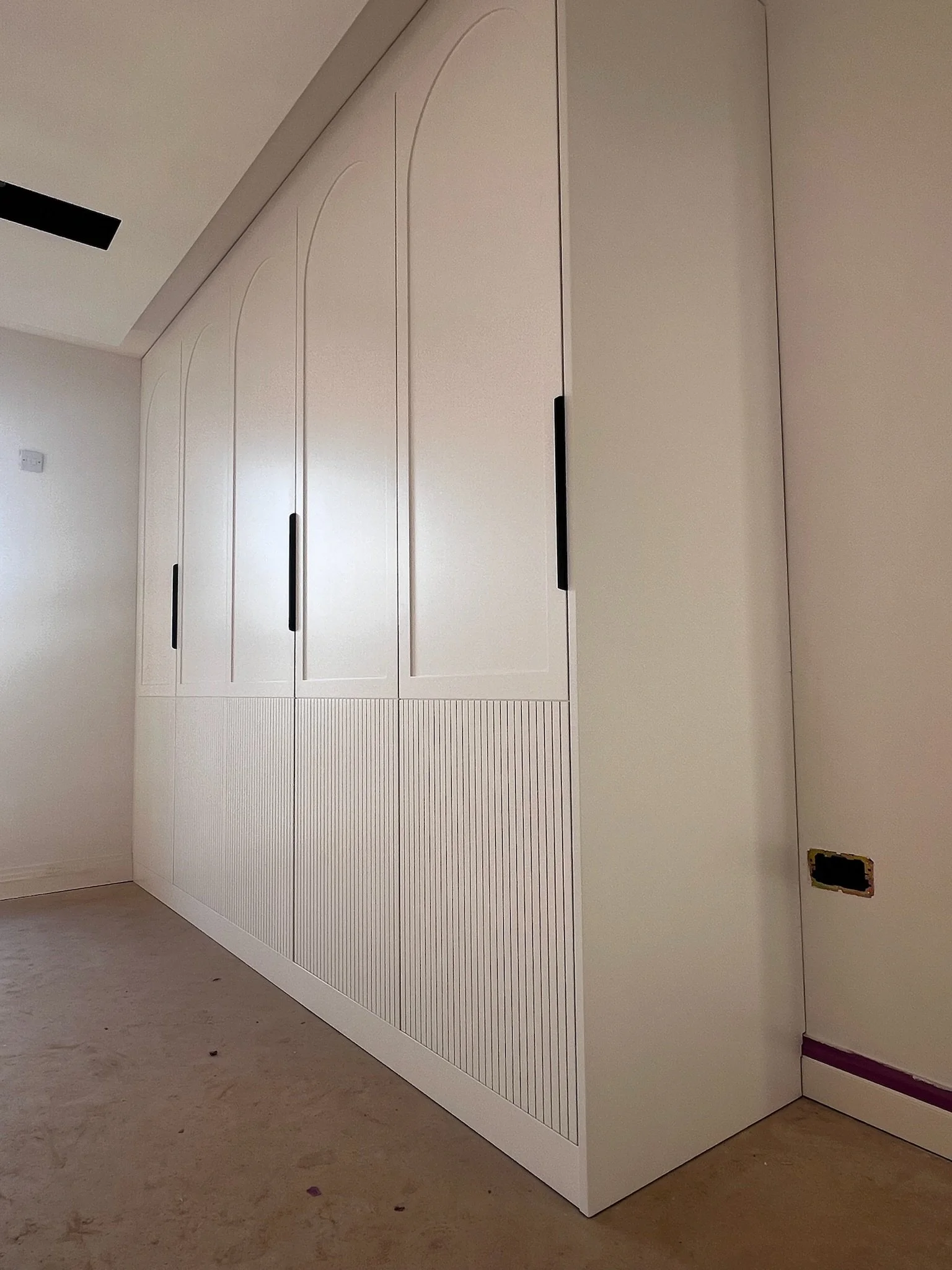 Built In Fitted Traditional Wardrobe with Iron Brushed Hardware