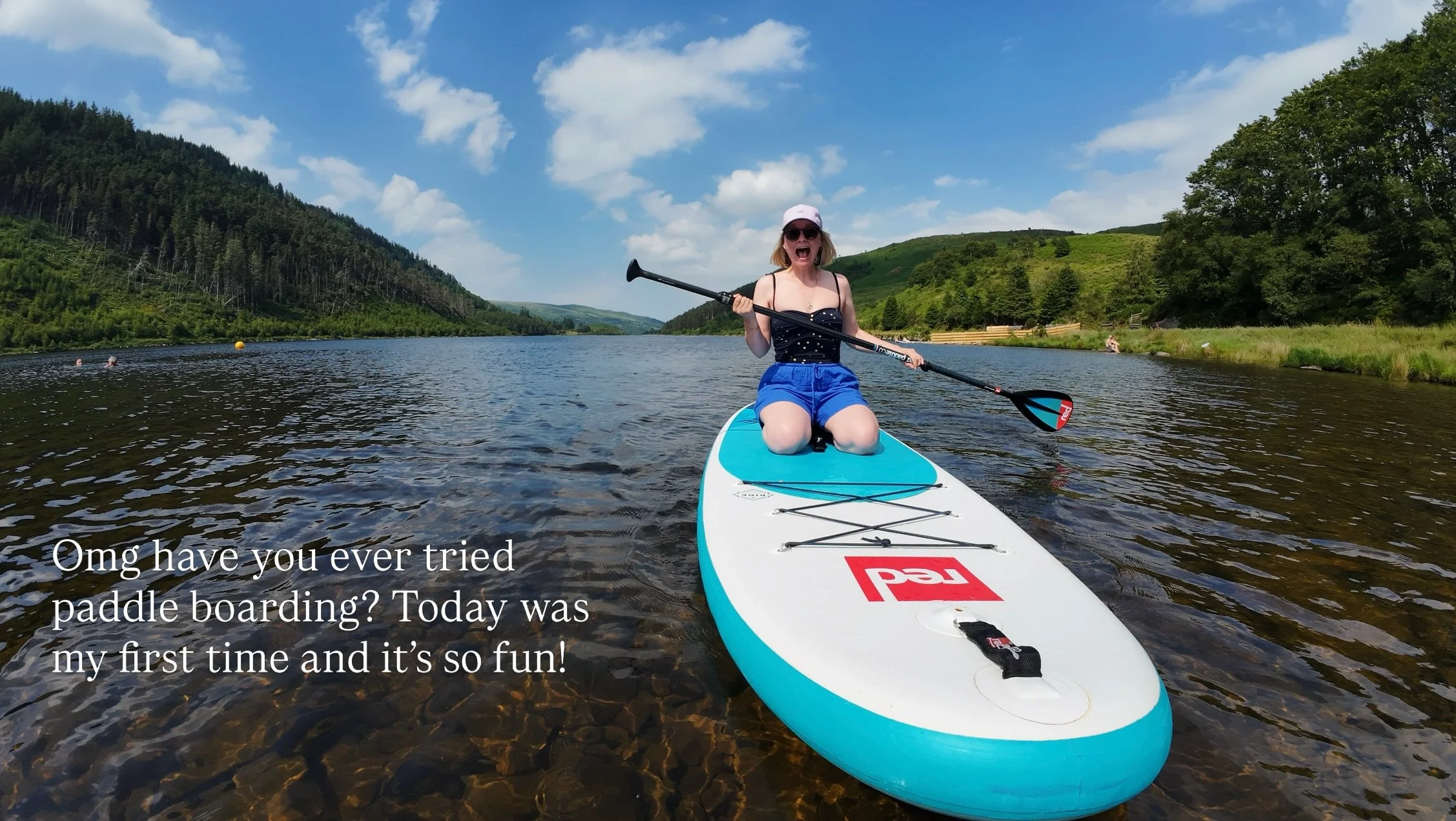 New hobby unlocked 🛶 🏄&zwj;♀️ 😂 my first time stand up paddleboarding and after being hugely overwhelmed at first (and not being able to stand), I loved it!